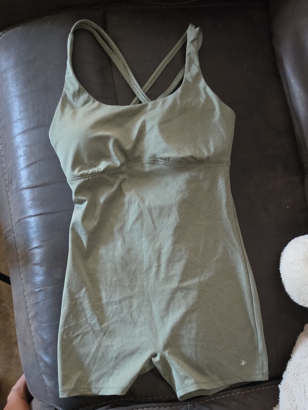 HALARA Olive Green Crossback Romper Sports Bra